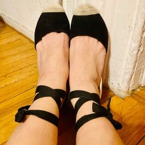 Gently used Vionic lace up espadrille wedge heels
